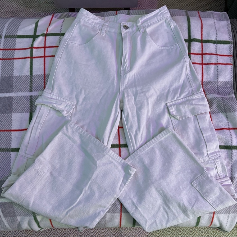 White Cargo Jeans